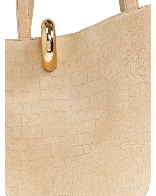 Jacquemus White Le Bambola Moyen Leather Bucket Bag