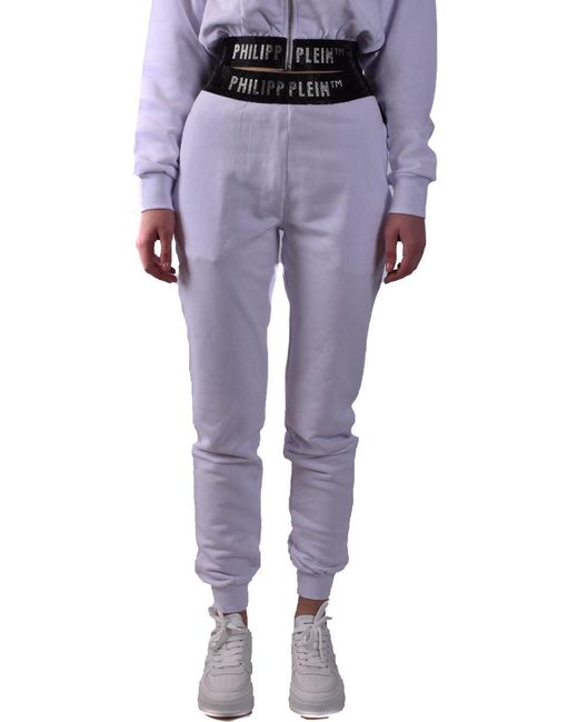 Philipp Plein Blue Logo-Waistband Track Pants