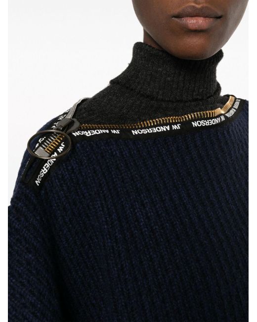 A.p.c. X Jw Anderson Blue Swann Wool Poncho for men