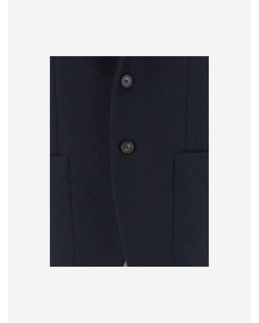 Tagliatore Blue Wool Blend Single Breasted Jacket