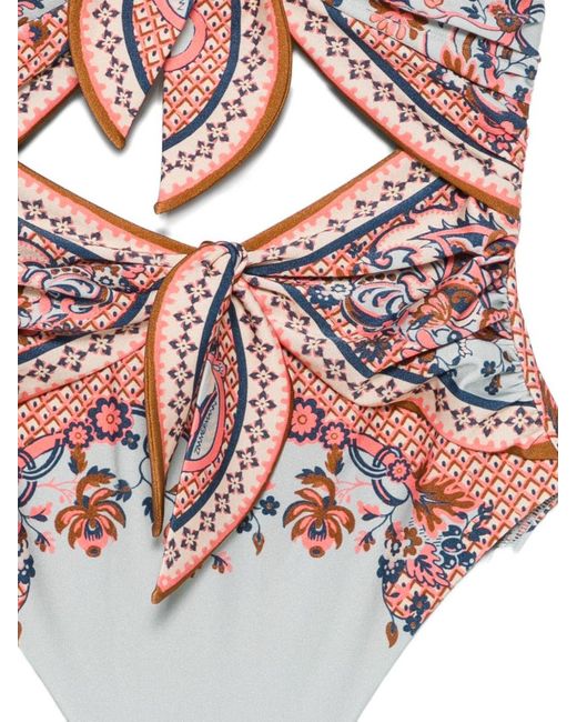 Zimmermann White Aster Printed Swimsuit