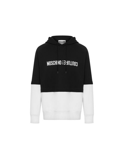 Sudadera con capucha de algodón Moschino de hombre de color Black