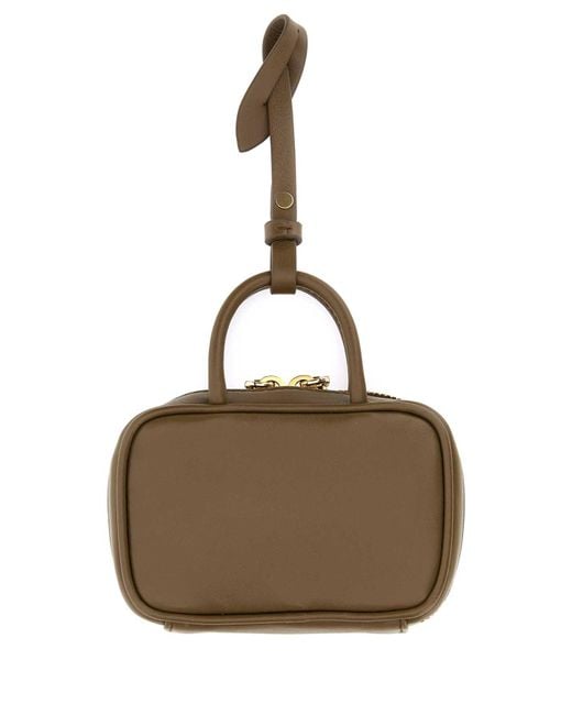 Miu Miu Brown Mud Leather Beau Keyring Necessaire