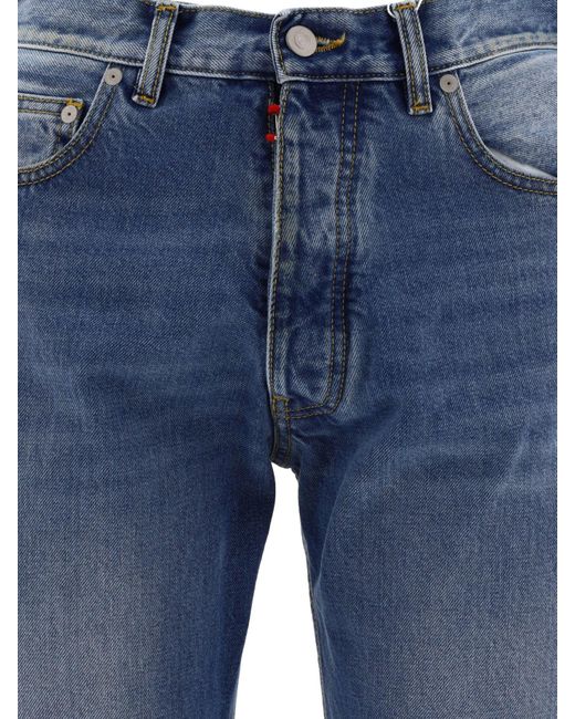 Jeans mit bestickten Logo Maison Margiela pour homme en coloris Blue