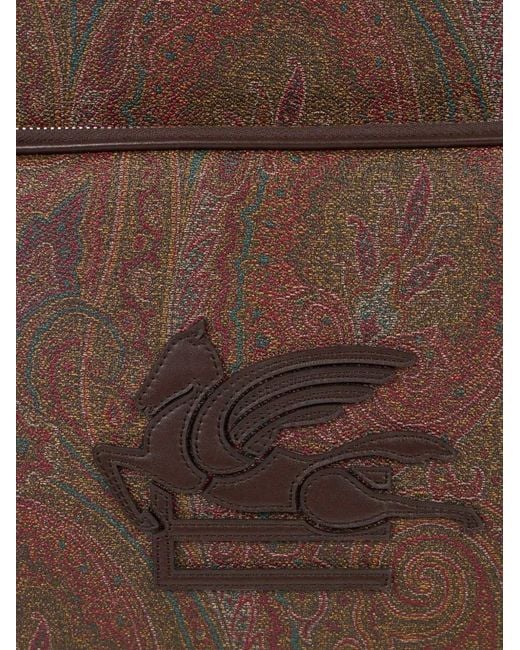 Etro Brown Paisley Jacquard Backpack for men