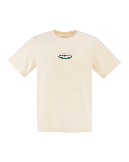 Patagonia Natural T Shirt With Logo On The Back