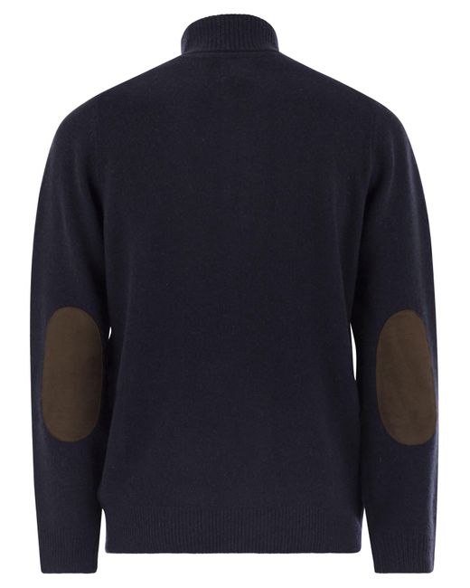 Barbour Blue Zip-Up Jumper Patch for men