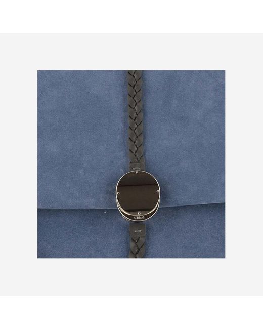 Chloé Blue Grained Calfskin Penelope Shoulder Bag