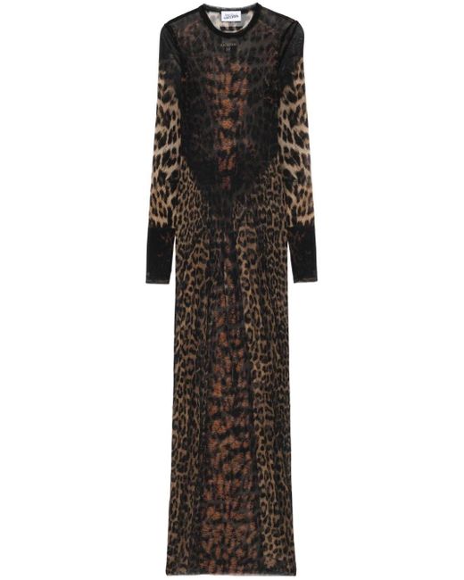 Abito Midi Leopardato di Jean Paul Gaultier in Black