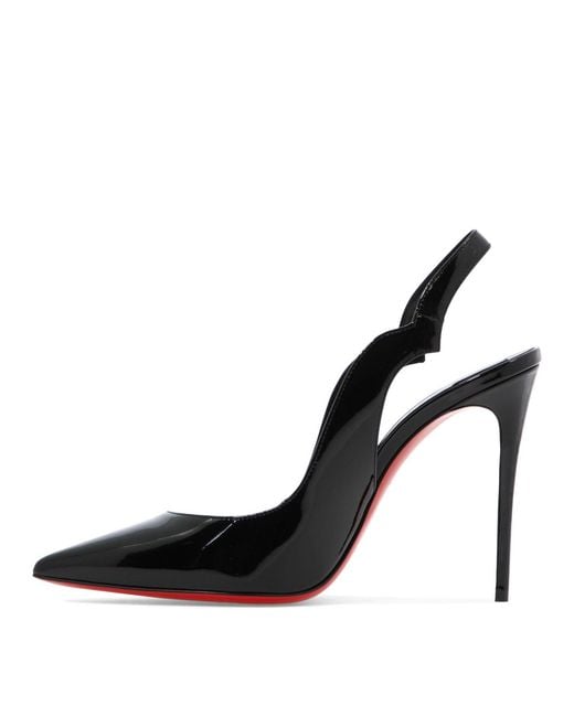 Christian Louboutin Black Hot Chick Sling Patent Slingback Pumps 100