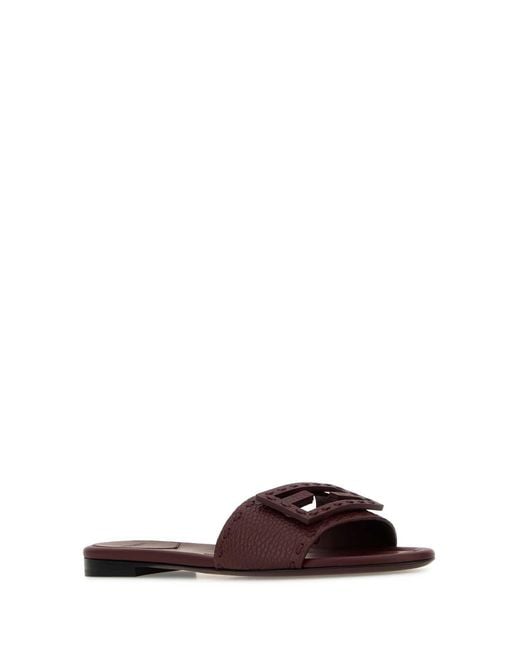 Fendi Brown Slide Vit.Bott+Ff Vitel.C/Infi
