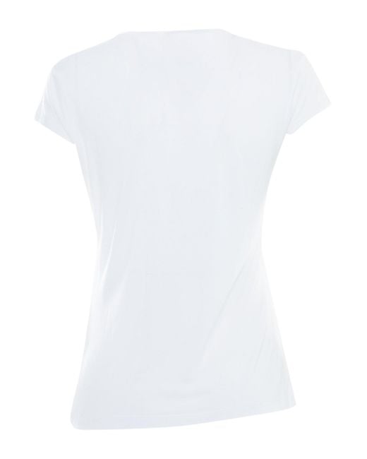 Elisabetta Franchi White Sweater Modal Short Sleeves T-Shirt