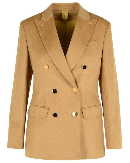 Max Mara 'pesche' Beige Camel Blazer in het Natural