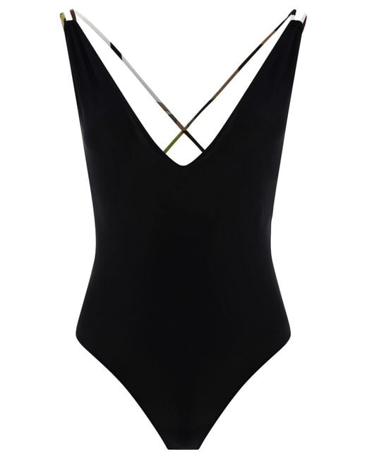 Iride Print Swimsuit Emilio Pucci de color Black