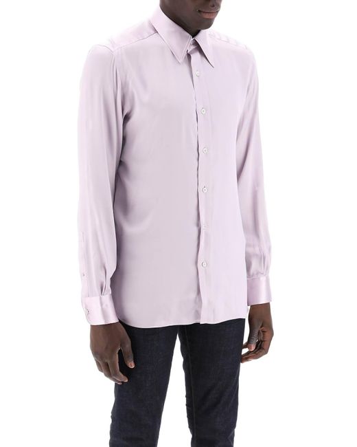 Silk Charmeuse Blouse Camisa Tom Ford de color Pink