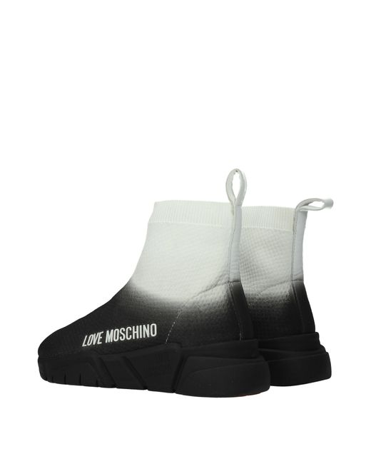 Love Moschino Black Sneakers Donna Tessuto Nero/Bianco Sporco