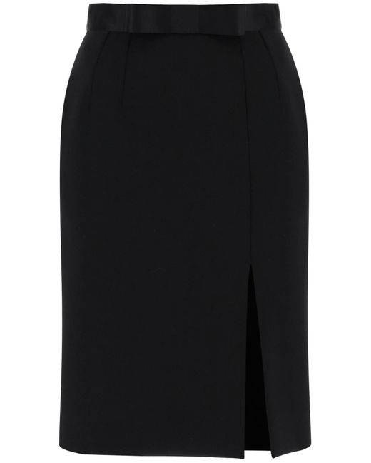 Falda de la rodilla "con satén Dolce & Gabbana de color Black