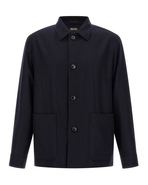 Zegna 'Alpe' Overshirt in Blue für Herren