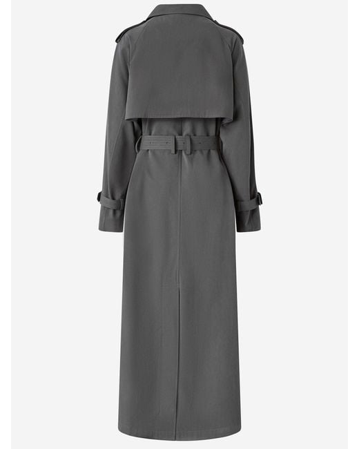 Pinko Gray Trench Toffee With Wind Flap And Belt