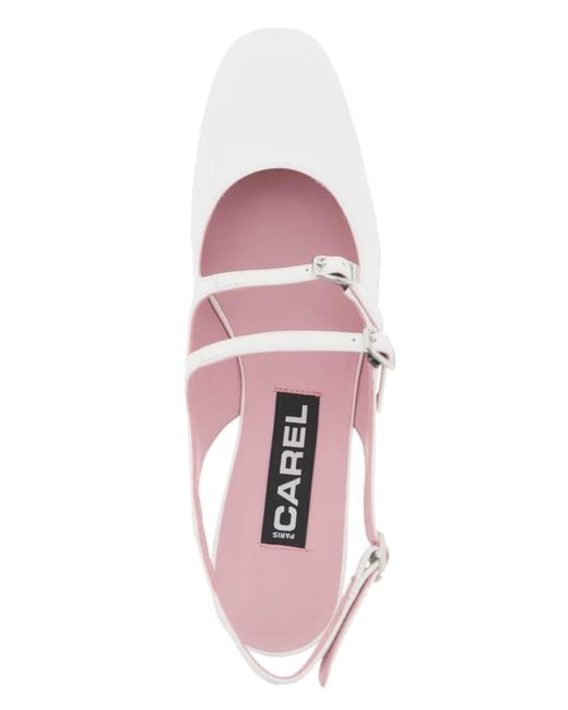 CAREL PARIS Patent Leather Pêche Slingback Mary Jane in het Pink