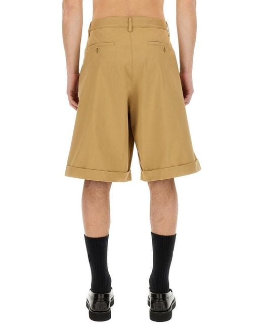 Moschino Natural Bermuda Cargo Shorts With Unique Splatter Print Design for men