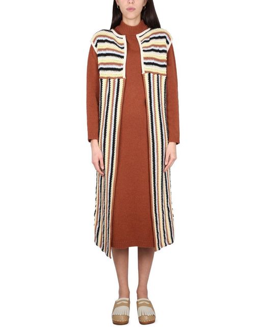 Alysi Red Long Vest