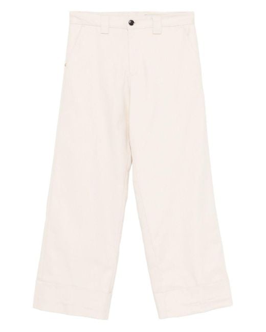 Pantalones de algodón de arena blanca White Sand de color White