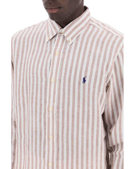 Polo Ralph Lauren Pink Striped Custom Fit Hemd