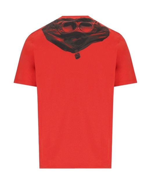 C P Company Red Jersey 30/1 Poinciana T-Shirt for men