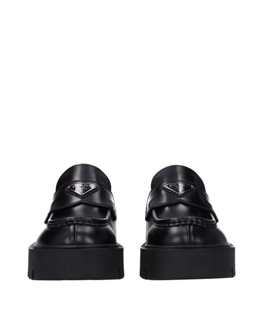 Prada Black Leather Loafers