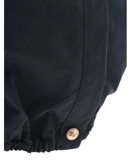 Elisabetta Franchi Blue Cropped Shirt With Classic Collar