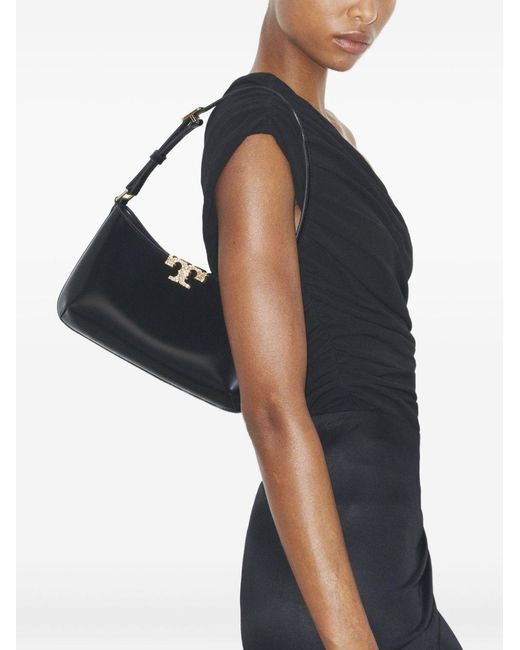 Tory Burch Black Eleanor Slim Leder-Umhängetasche