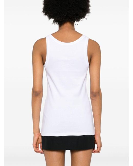 Camiseta sin mangas de algodón blanco Prada de color White