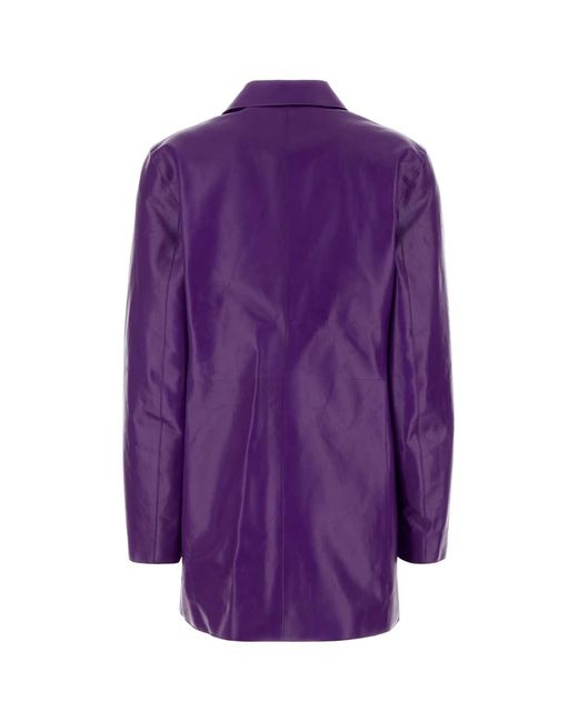 Jil Sander Purple Leather Jacket