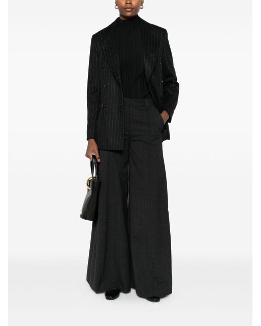 THE LATEST De Nieuwste Alma Wool Blend Wide Leg Broek in het Black