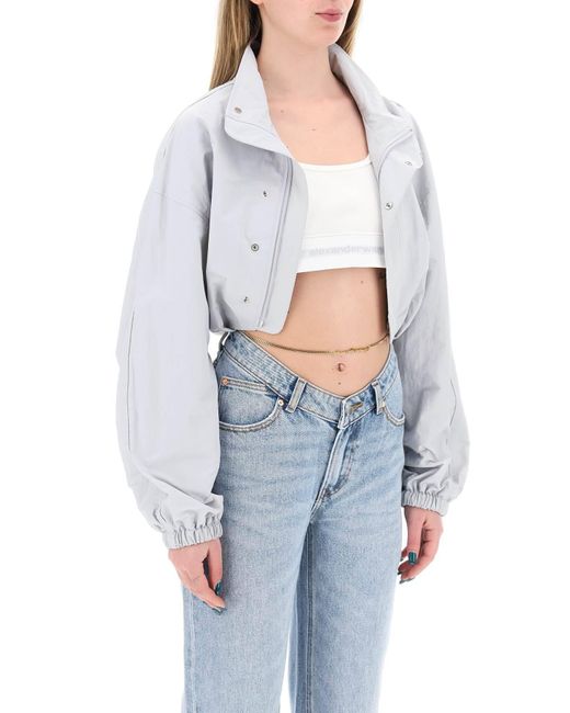 Alexander Wang White Cropped Jacket With Integrated Top