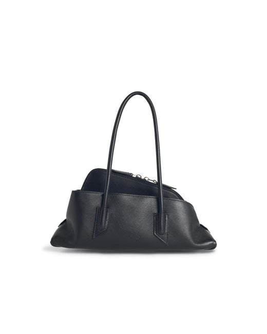 The Attico Black Attico 'La Passeggiata' Small Lear Bag