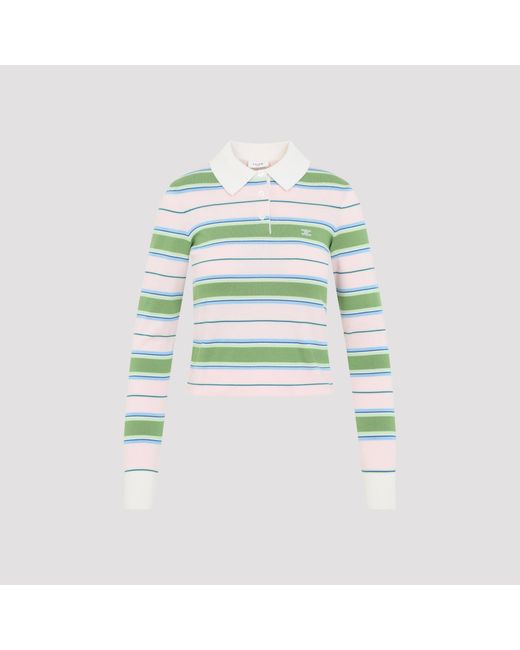 Céline Green Cotton Polo Sweater