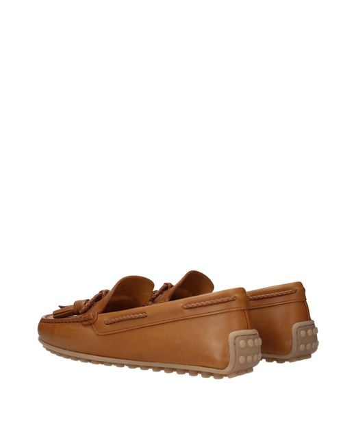 Tod's Brown Leather Moccasins