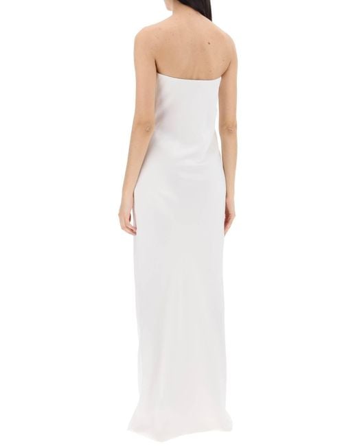 Norma Kamali Long Satin Crepe -jurk in het White