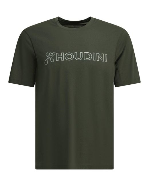 Houdini Sportswear Green "Pace Air Message" Crewneck T Shirt