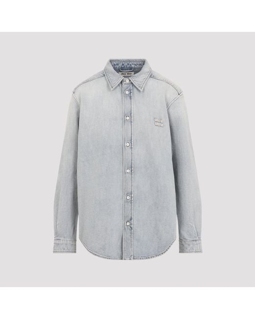 Miu Miu Gray Denim Shirt