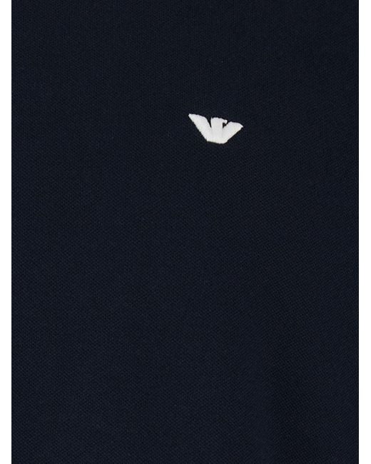 Emporio Armani Blue Logo Cotton Polo Shirt