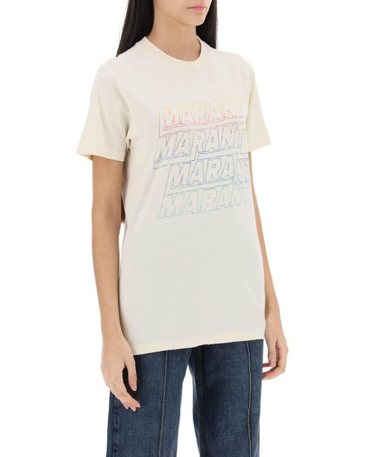Zoline T-shirt avec imprimé logo Isabel Marant en coloris Natural