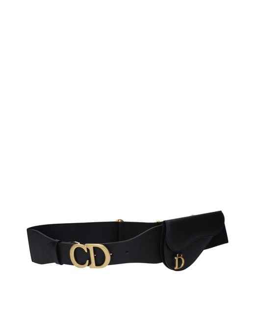 Dior Black Cinture Saddle Donna Pelle Nero