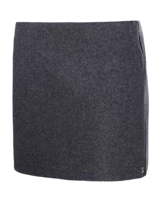 Sportmax Blue Wool Skirt