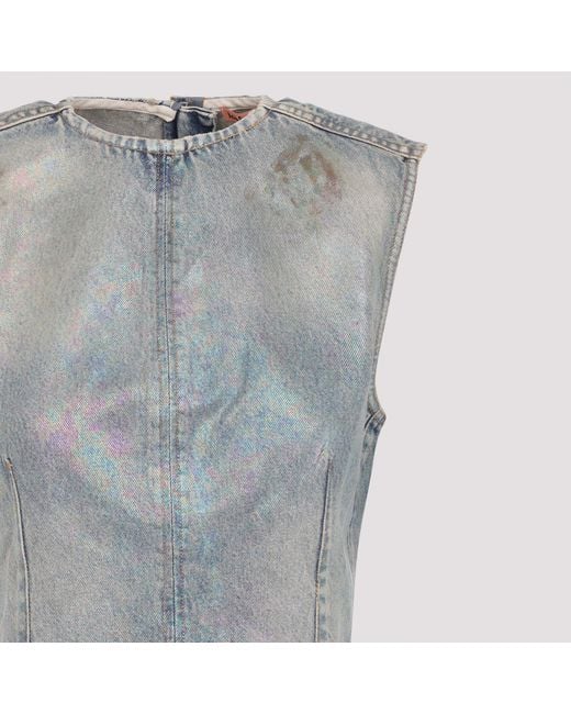 Acne Gray Mid- Cotton Denim Mini Dress