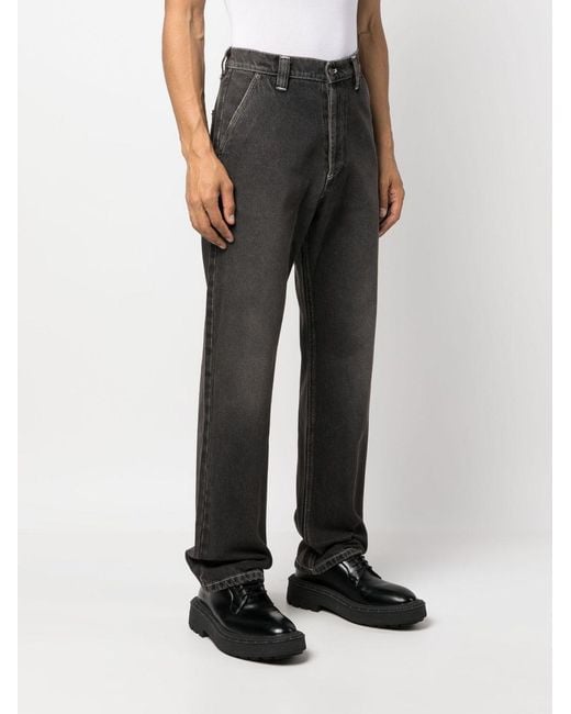 Winnie NY Black Logo-Patch Regular Jeans for men