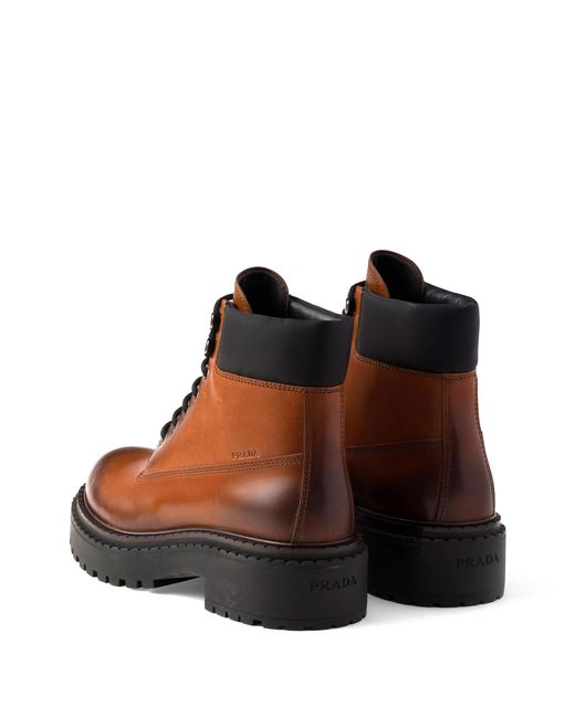 Prada Brown Leather Boots for men