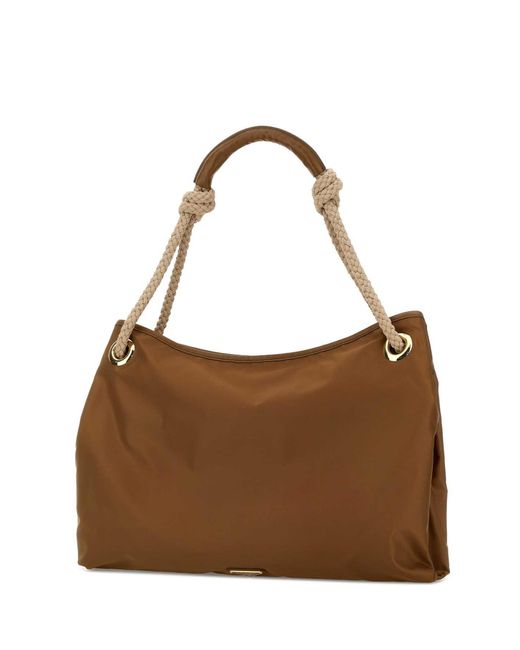 Prada Brown Caramel Fabric Shopping Bag